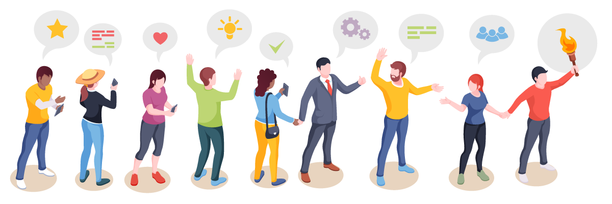 People Chain With Leader